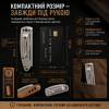Складной карманный гребень для бороды и усов - нержавеющая сталь с ручкой из дерева зебрано