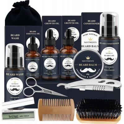 Професійний набір для догляду за бородою 13 в 1 Premium - 3 Олії, Дермаролер, Бритва в Подарунковій Коробці